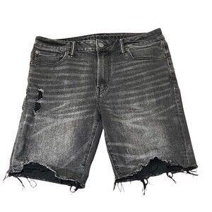 American Eagle Next Level Flex Distressed Black Denim Shorts Jorts Y2K Men’s 33